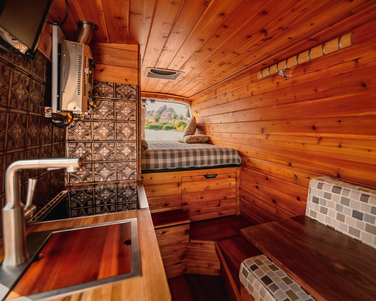 Boho Camper Van Has A Hidden Foosball Table Inside